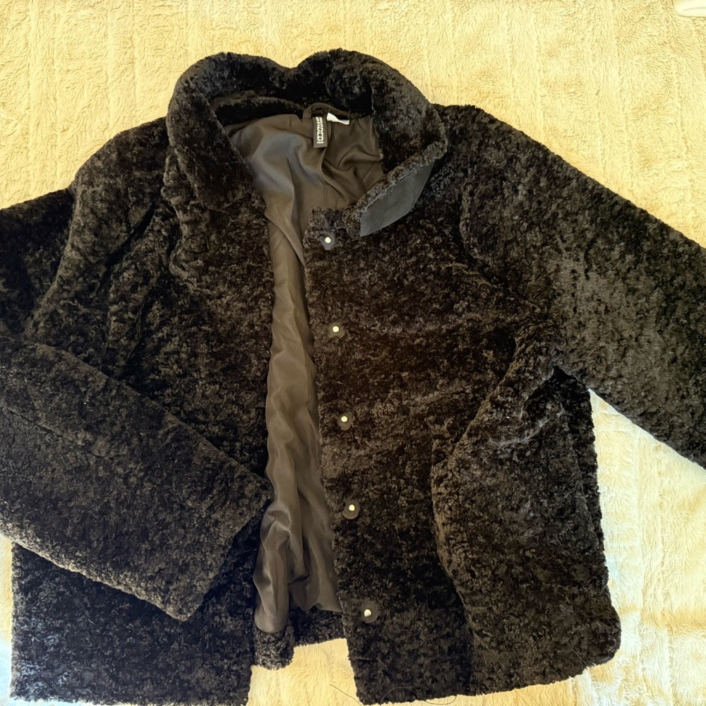 H&M Black Faux Fur Jacket